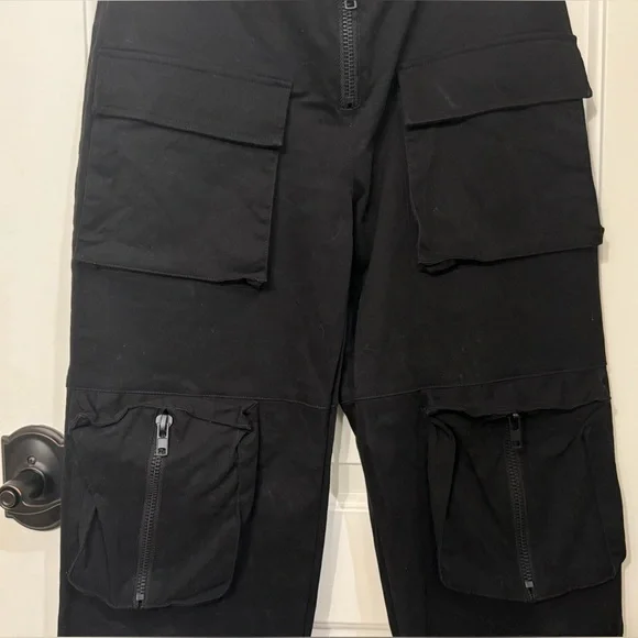 POSTER GIRL -Women's Rave Wear- Midnight Black Cargo Pants - Picture 2 of 7